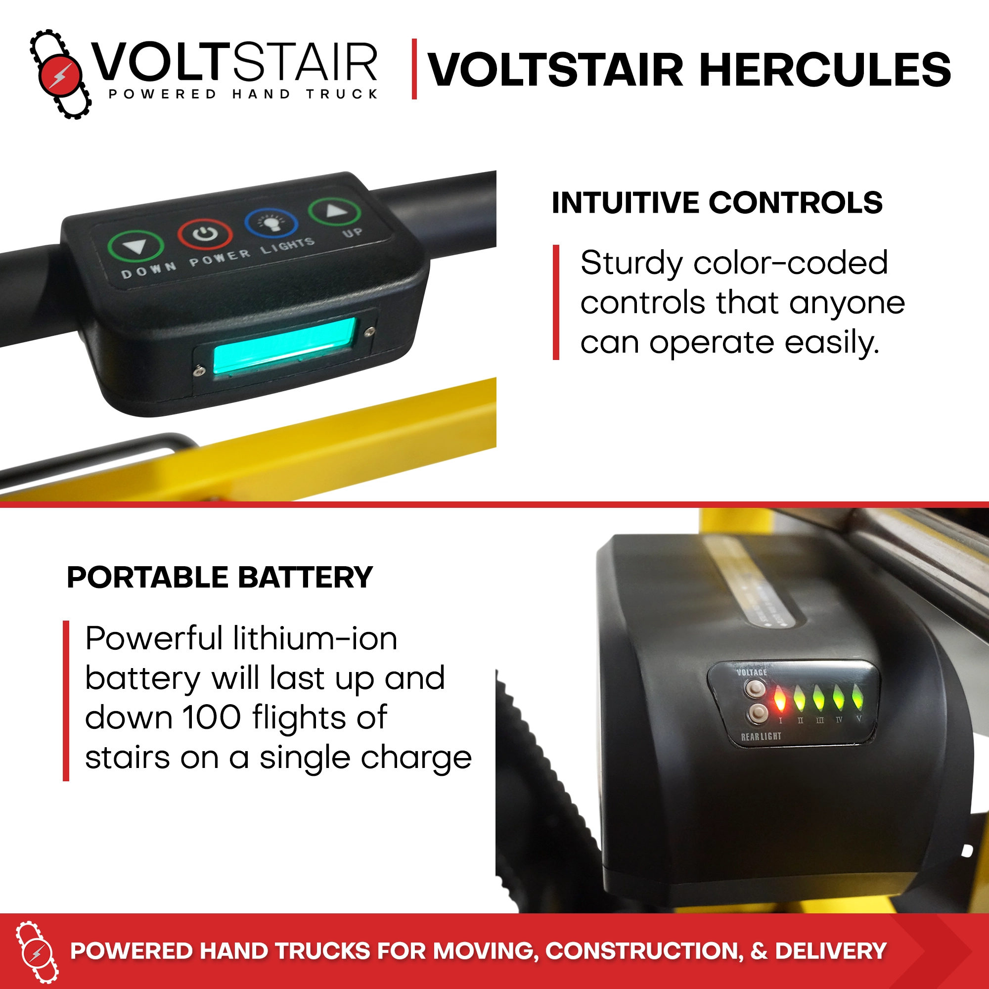 Voltstair Hercules Motorized Powered Stair Climbing Hand Truck