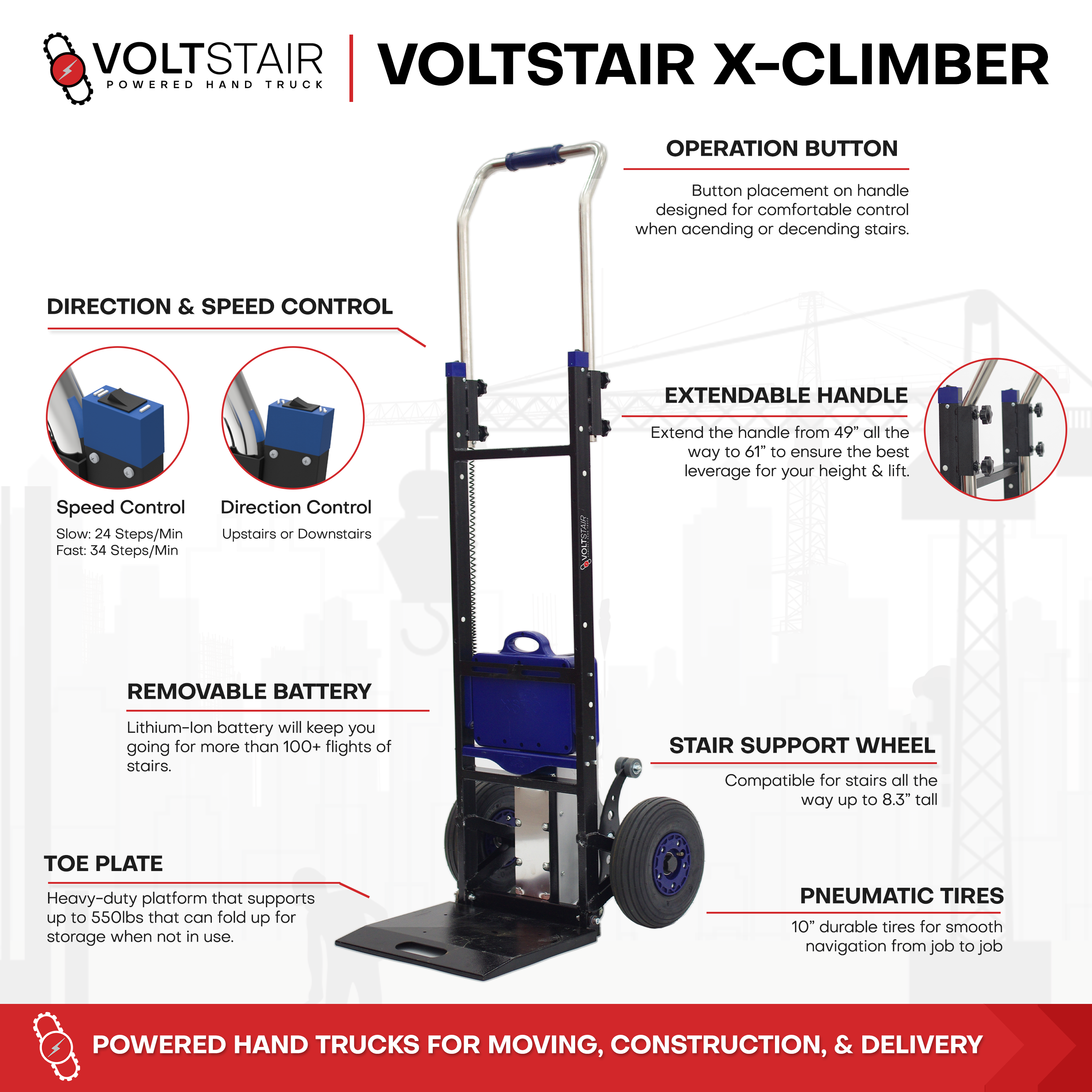 Voltstair X-Climber Powered Stair Climbing Hand Truck